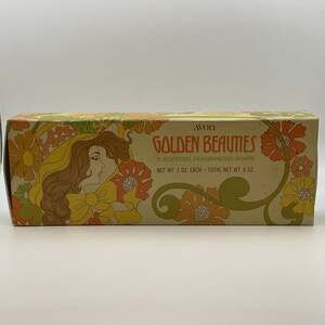 Vintage Avon Golden Beauties 3 Hostess Fragranced Soaps Set Lady Retro Box